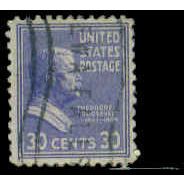 Used 830 30c Theodore Roosevelt Fine M08141
