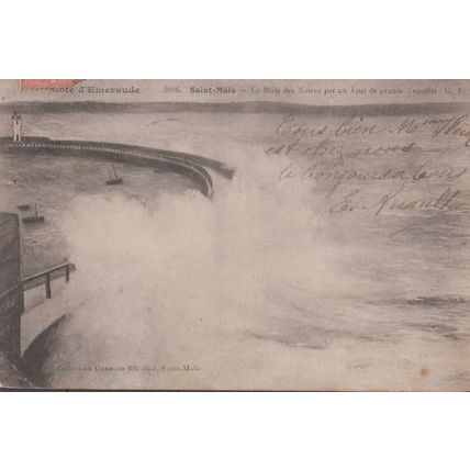 Saint Melo Brittany Boats In Disaster Storm Storme Antique French Postcard