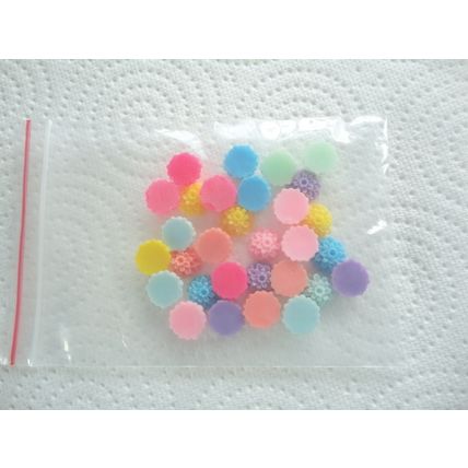 30 12mm Cabochons. Dahlia Flower Resin.