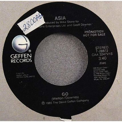 Asia - Go Vinyl 45 Promo