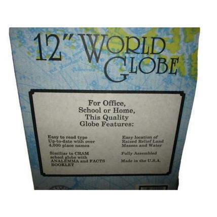 Blue Ocean 12in. Tabletop Globe, Champagne Base