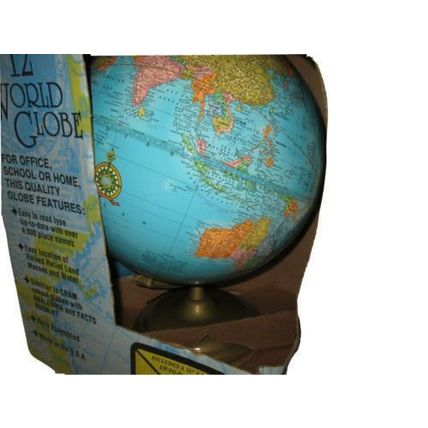 Blue Ocean 12in. Tabletop Globe, Champagne Base