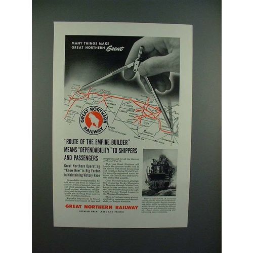 1943 Great Northern Railroad Ad - Empire Builder