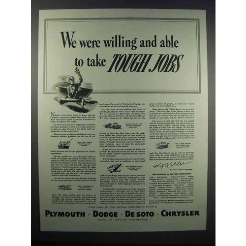 1943 Chrysler Corporation Ad - Take Tough Jobs