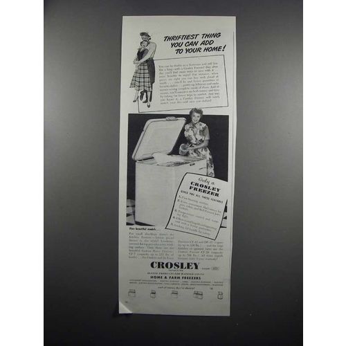 1950 Crosley Freezer Ad - Thriftiest Thing