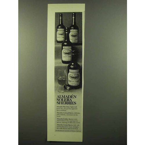 1974 Almaden Sherry Ad - Flor Fino, Cream, Golden