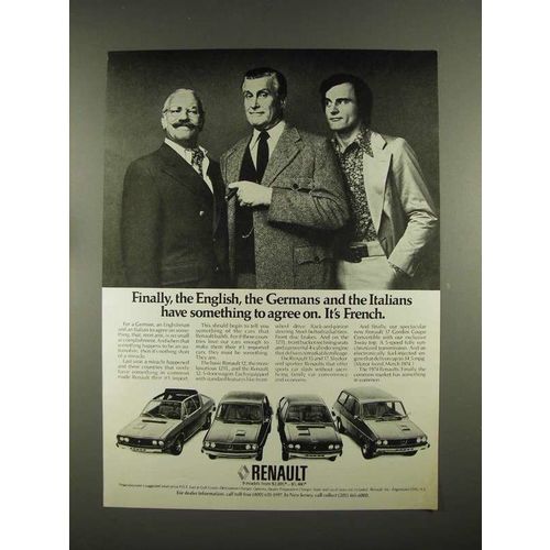 1974 Renault Car Ad - Something to Agree On