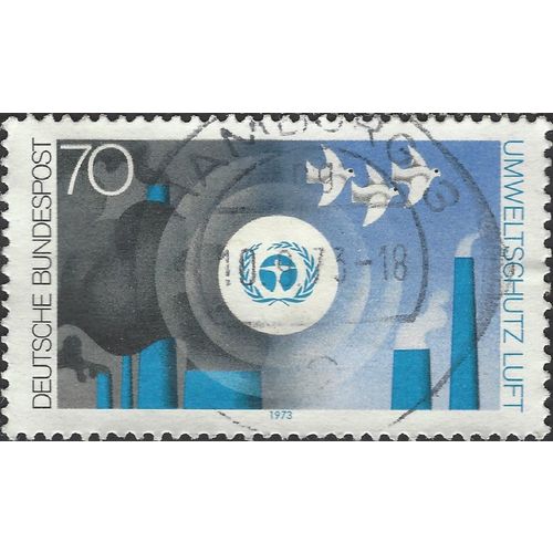 GERMANY, Environment protection, air, blue 1973, 70pf