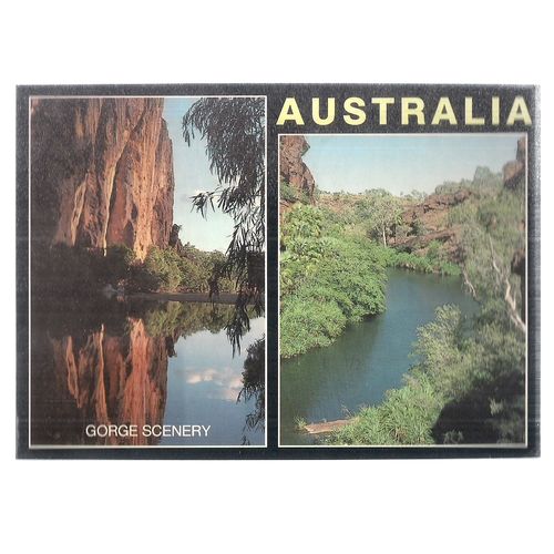 GORGE SCENERY, multiview, AUSTRALIA used postcard. 1994 postmark =