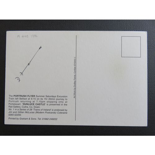 The Portrush Flyer Signed by Artist Dudley Farrar Postcard