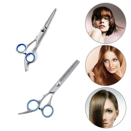 2PCS Professional Hairdressing Scissors Set Barber Hair Cutting Thinning+Bag UK