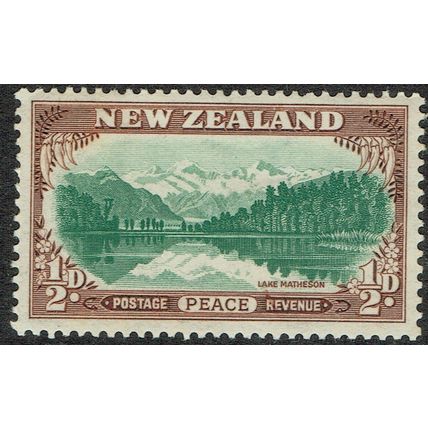 New Zealand 1946 Peace Issue ½d Green and Brown SG667 UM
