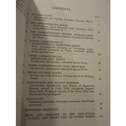 geology, THE PENNINES AND ADJACENT AREAS, ENGLAND 1954 handbook by HMSO p/b