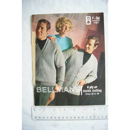 1970 Bellmans No. 1197 sweaters & cardigan, 4 ply or DK