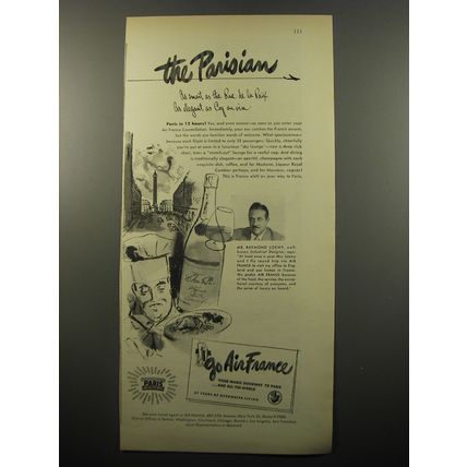 1950 Air France Advertisement - Mr. Raymond Loewy - The Parisian