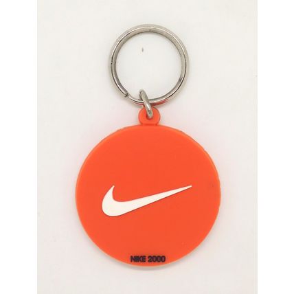 Nike 2000 Swoosh Round Rubber Keychain Key Ring - RARE Vintage