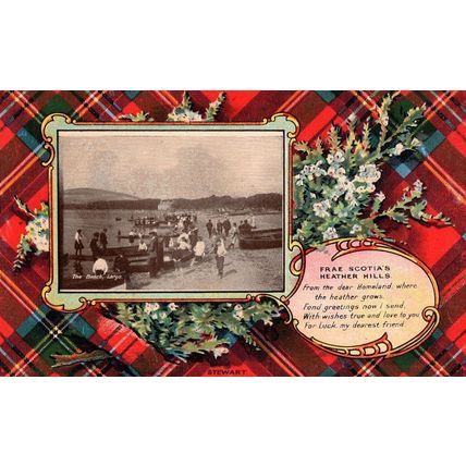 Fraser Frae Scotias Hills Harbour and Fleet Heather Hills Scottish Postcard