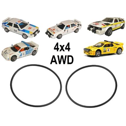 Replacement 4x4 AWD Drive Band Belts For Scalextric Audi Quattro & Ford RS200