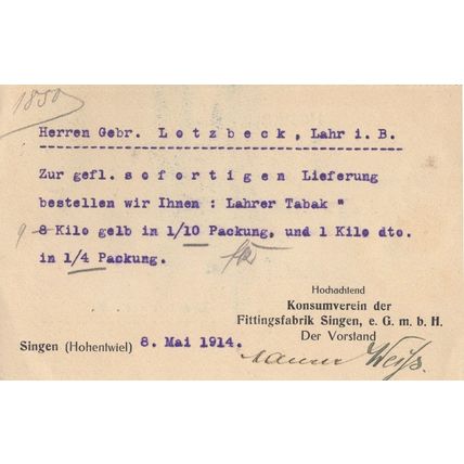 Singen Hohentweil German Volcano Trip WW1 Exploration Postcard