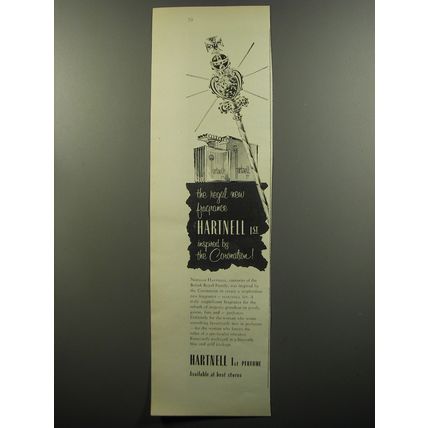 1953 Hartnell 1st Perfume Advertisement - The regal new fragrance