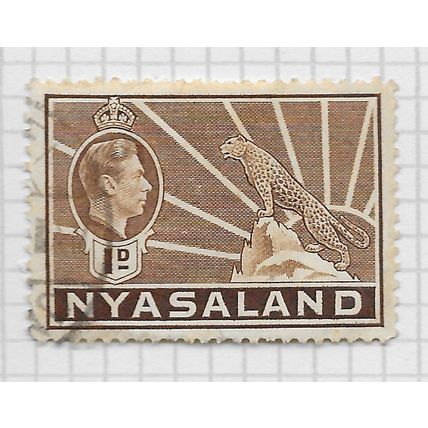 NYASALAND 1938 ONE PENNY USED KG6