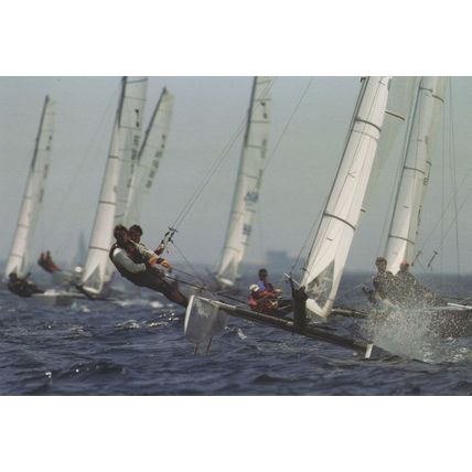 Tornado Boat & Brave Crew Weymouth Bay Regatta Race Ship Postcard