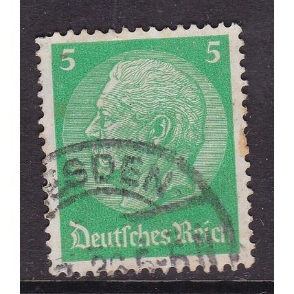 Germany 1934 President Hindenburg 5pf Fine Used SG 496b Dresden cancel VGC