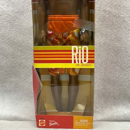 Mattel 2002 Rio de Janeiro Steve Friend of Barbie Peach Swim trunks Doll #56885