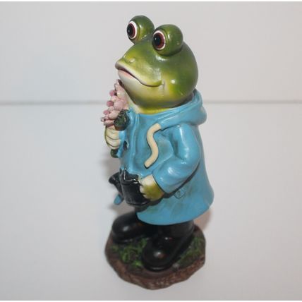 Frog Garden Statue 5.5in Tall Mini Outdoor Figurine Garden Decor Anamorphic