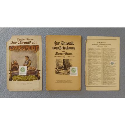 ZUR CHRONIK VON GRIESHUSS by THEODOR STORM c1910 Deutsche Jugendbucherei