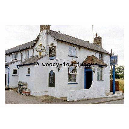 pu0173 - The Stag Pub , Stotfold , Bedfordshire - print