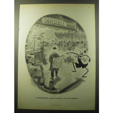 1960 The Philadelphia Bulletin Newspaper Advertisement - The Invisible Man