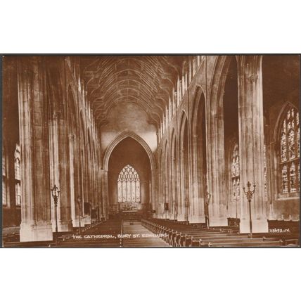The Cathedral, Bury St Edmunds, Suffolk, 1929 - WJ Cook & Son RP Postcard