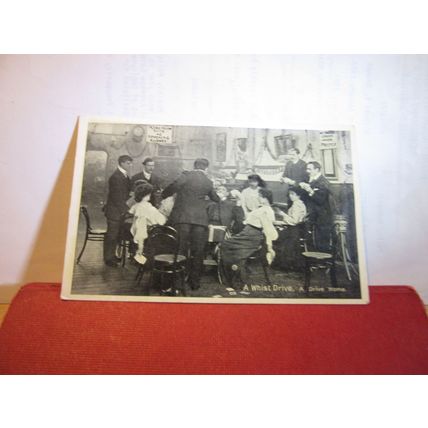 A WHIST DRIVE CARD GAME used antique postcard Living Picture series =