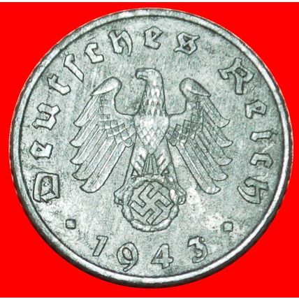 Ⰶ SWASTIKA 1940-1944: GERMANY ★ 5 PFENNIGS 1943A PRUSSIA! ★LOW START★NO RESERVE