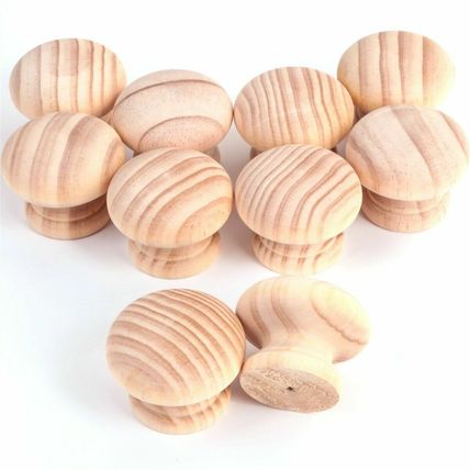 NATURAL PINE WOOD 45mm DOOR KNOBS PRE DRILLED Furniture Drawer Cupboard LARGE