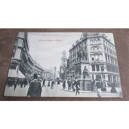 1914 fr Postcard - Busy Holborn Circus scene - London