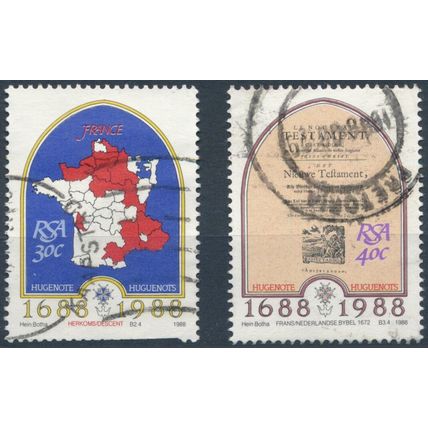 300ᵗʰ Anniv Arrival First French Huguenots - South Africa 1988 - F H - SG 638/9