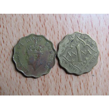 India 1944 1 Anna Coin
