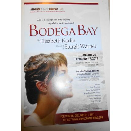 Bodega Bay - 2013 Poster, Dorothy Strelsin Theatre, New York City - Abingdon Co