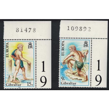 Gibraltar Europa Folklore 'The Pillars of Hercules' 2v Corners Numbers 1981