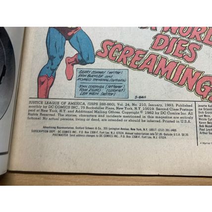 DC COMICS JUSTICE LEAGUE OF AMERICA #210 JAN 1983 (VFN+) COMIC (LL)