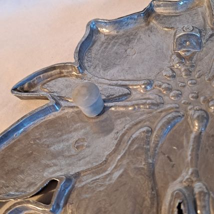1984 TELEFLORA Cast Aluminum Hot Plate POINSETTIA TRIVET Christmas Flower Metal