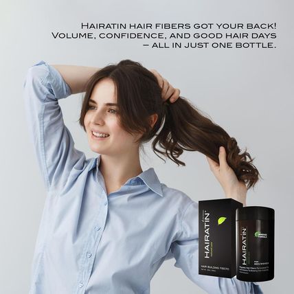 HAIRATIN Building Fibers for Thinning Hair, Light Brown, 28G - Achieve Fuller, N