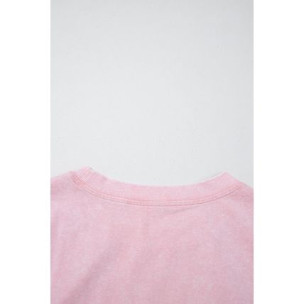 Light Pink 2 Pieces Mineral Wash Cotton Tank Top Lined Split Skirt Set