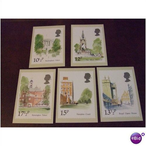 1980 London Landmarks GB PHQ 43 mint card set Buckingham Palace Hampton Court