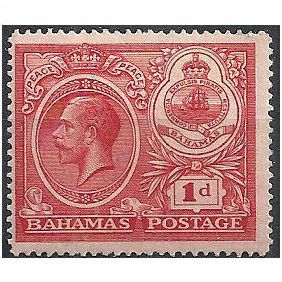 Bahamas 1920 SG107 1d Carmine Mounted Mint .. .