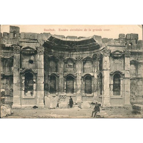 Antique Lebanon Postcard 1919 - Baalbek - Exedre circulaire de la grande cour