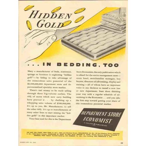 department store economist 1947 hidden gold trade magazine vintage ad