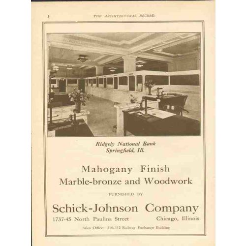 schick-johnson company 1911 ridgely nat bank springfield il vintage ad